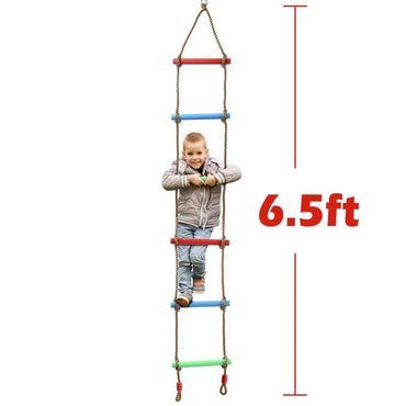 6 Rungs Swing Climbing Rope Ladder Hang for Children Playground Exercise