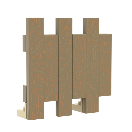 Wooden Fence (Dark Tan) - Custom Printed - Made with LEGO® Parts