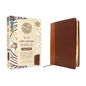NIV Application Bible, Large Print, Leathersoft, Brown, Red Letter, Comfort Print: Bringing the Ancient Message of the Bible Into Your World - Imitation Leather