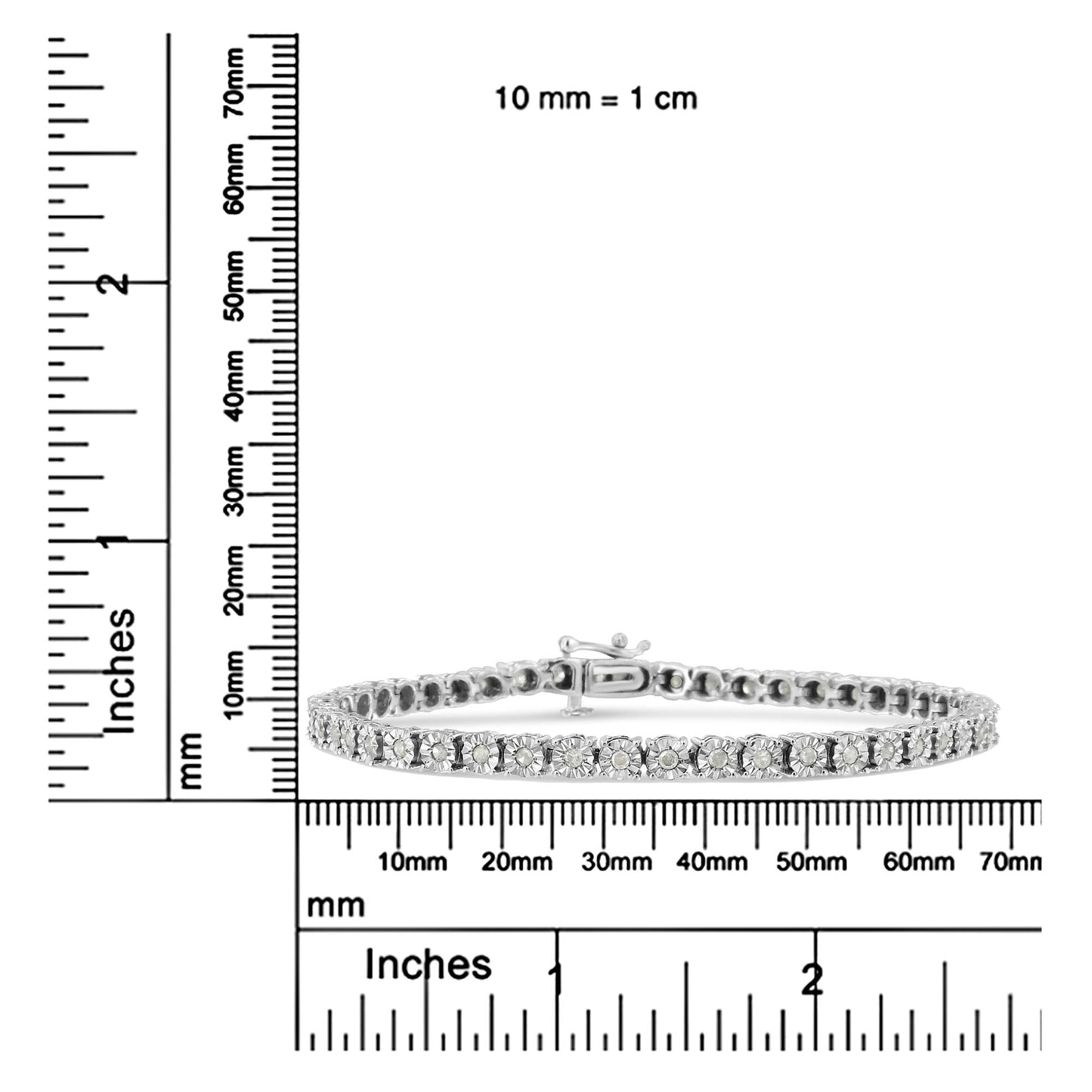 Diamond Spiral Wave Tennis Bracelet in Sterling Silver – 1 Cttw, 7 Inch