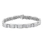 Princess Diamond Buckle Link Bracelet in 18K White Gold – 5.0 Cttw