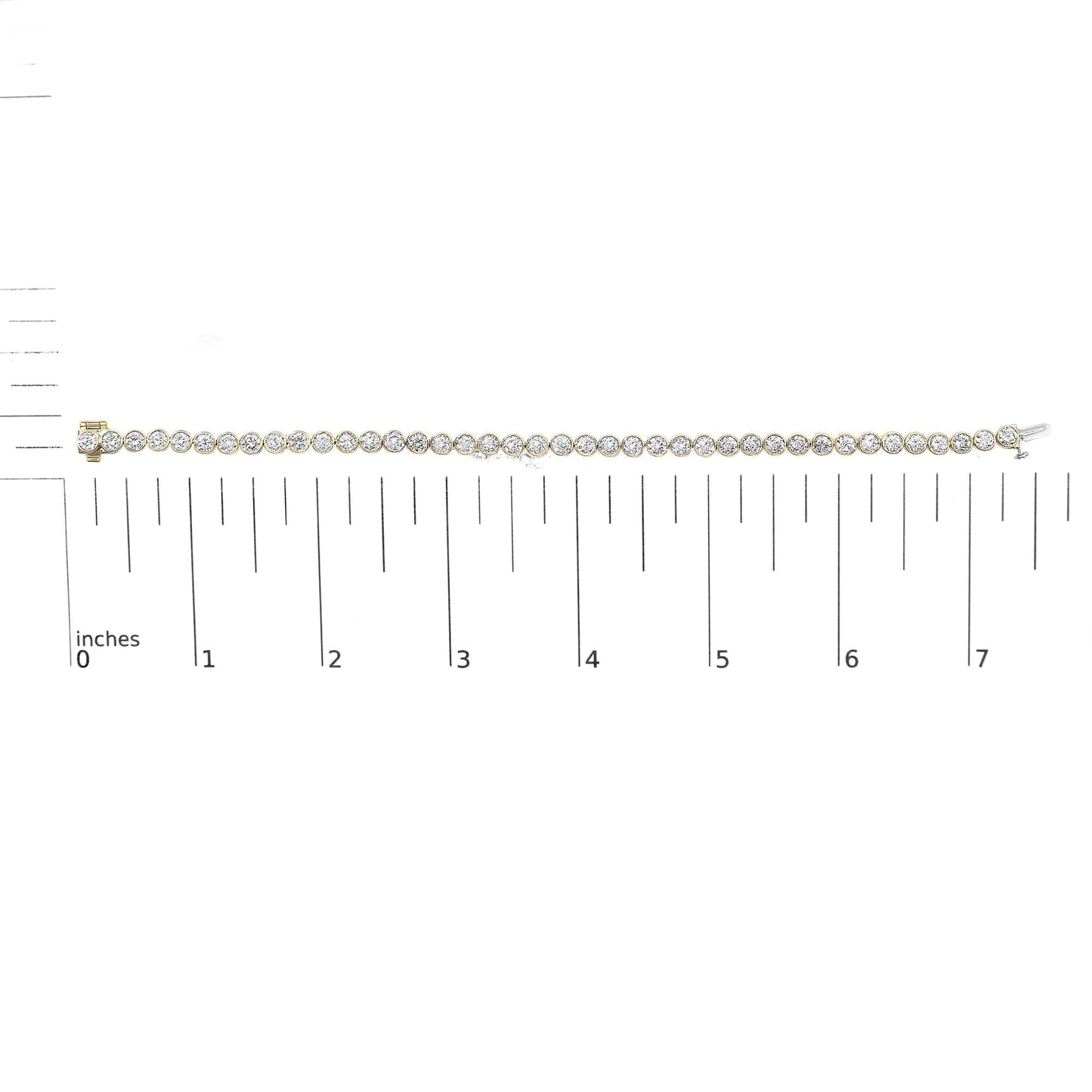 Bezel Set Round Diamond Tennis Bracelet in 10K Yellow Gold – 8.00 Cttw