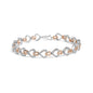 Diamond Infinity Loop & Swirl Link Bracelet in 10K Rose & White Gold – 1/4 Cttw