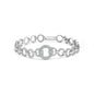 Diamond Open Circle Link Bracelet in Rhodium-Plated Silver – 1.00 ct