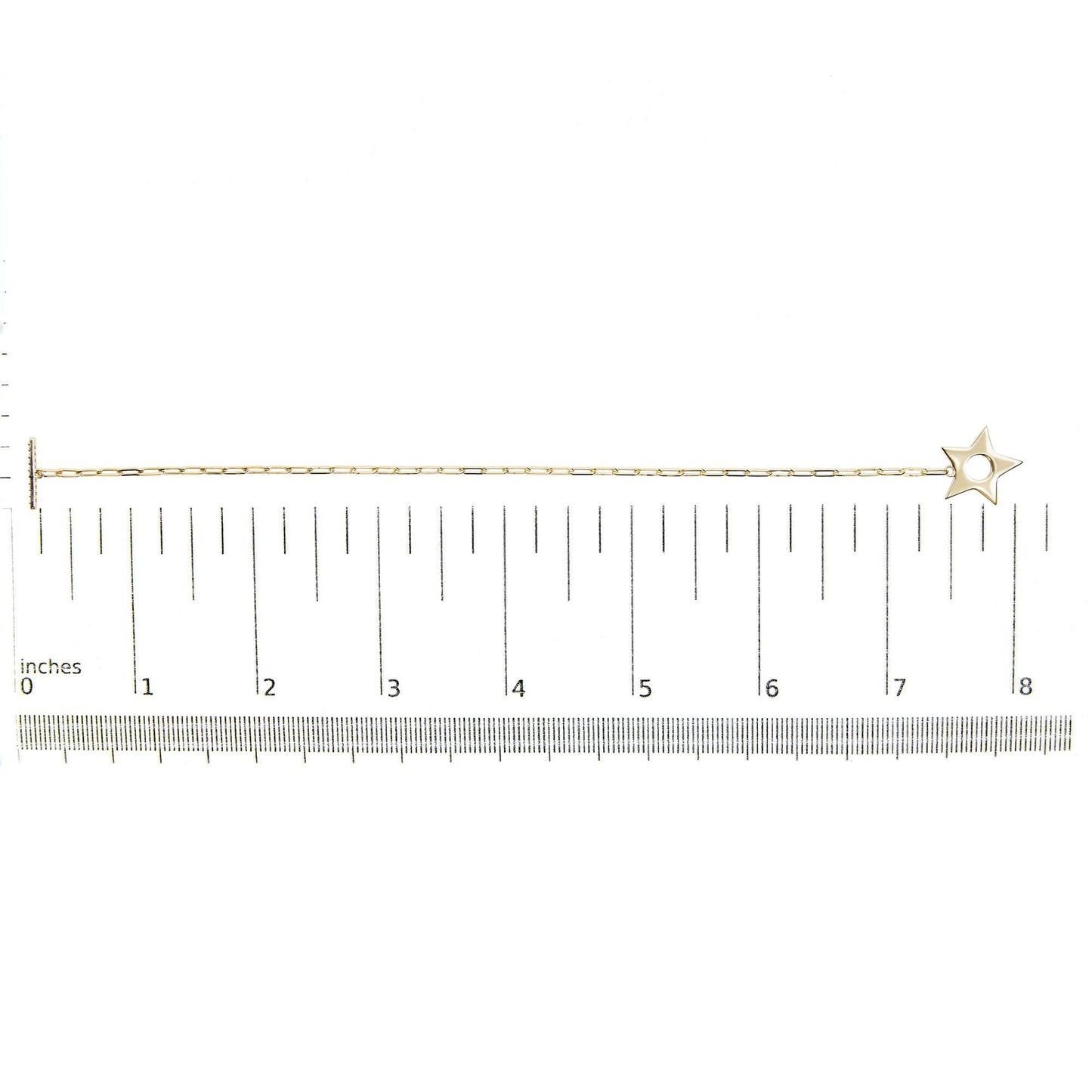 Diamond Star Charm Paperclip Bracelet in 18K Gold-Plated Sterling Silver