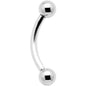 14G 7/16 Grade 23 Titanium 4mm Internal Thread Curved Barbell