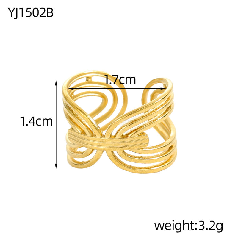 Irregular Geometric Stainless Steel Ring