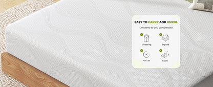 Mattress Memory Foam White Queen 10in Gel Cooling Layers