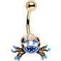 Aurora Gem Gold PVD Blue and Black Cutie Crab Belly Ring