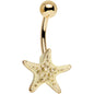 Gold PVD Undersea Studded Starfish Belly Ring