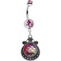 Pink Gem Iridescent Purple Mermaid Scales Dangle Belly Ring