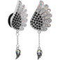 5/8 Aurora Black Gem Arial Angel Wings Dangle Plug Set