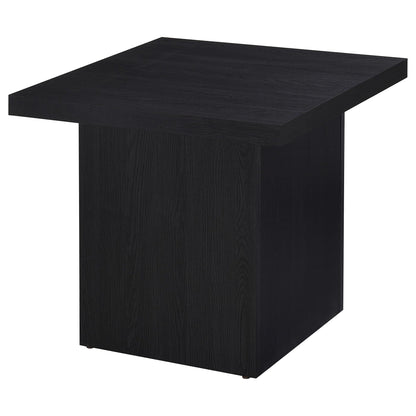 Devar 2-piece Square Cocktail Coffee End Table Set Black