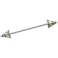 14G Rainbow Chevron End with an Arrow Industrial Barbell 38mm
