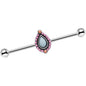 14G Light Blue and Pink Pastel Teardrop Industrial Barbell 38mm