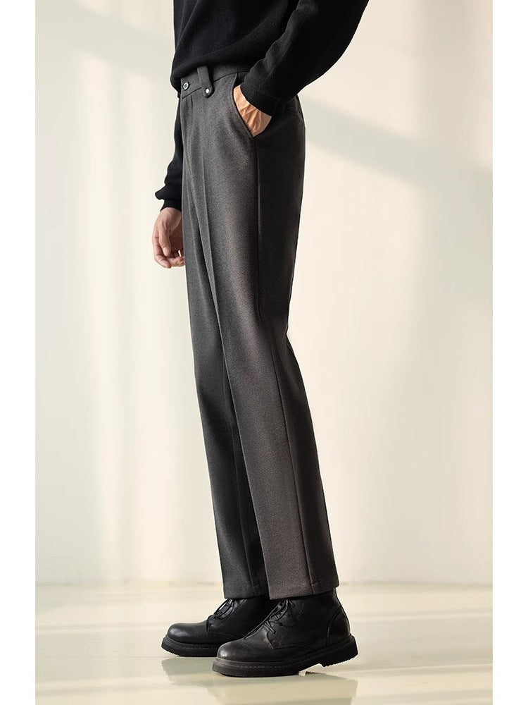 Mens Stylish Casual Straight-leg Suit Pants