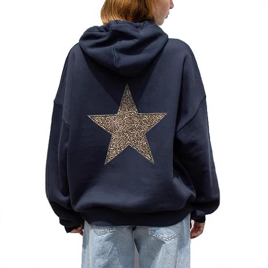 Womens Fashionable Casual Fleece Printed Hoodie