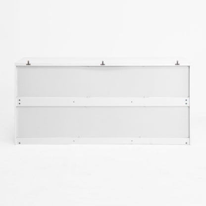 Dresser Modern 9-Drawer White Particle Board Handleless 63x15.74x29.5 In