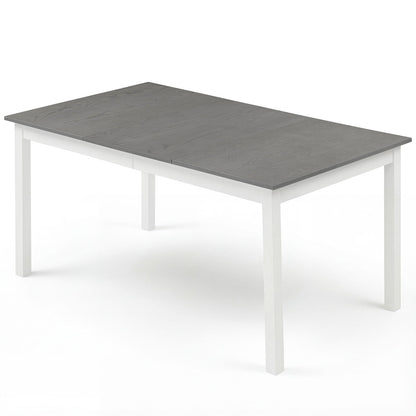 60 Inch Rectangular Dinner Table with Solid Rubber Wood Legs