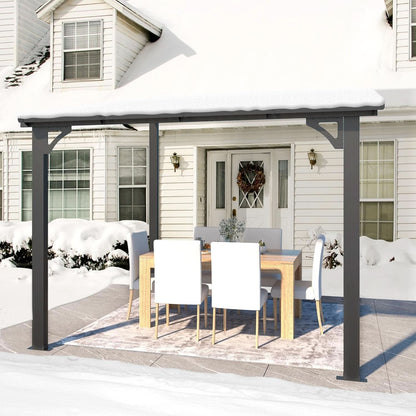 8x8 Waterproof Wall Mounted Lean To Gazebo for Patio