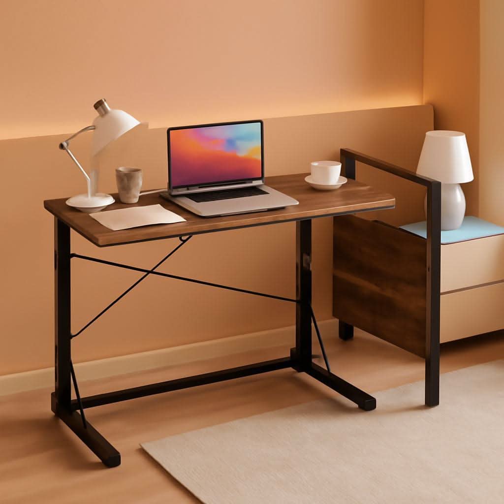 31.5 Inch Collapsible Tray Desk Rustic Brown Premium Finish