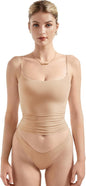 Women Square Neck Tank Top - Summer Cami with Adjustable Straps