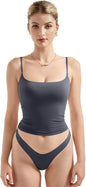 Women Square Neck Tank Top - Summer Cami with Adjustable Straps