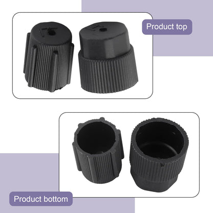 lekudo Car A/C Service Port Cap Kit 10pcs 0.5" Low & 0.6" High Pressure Black