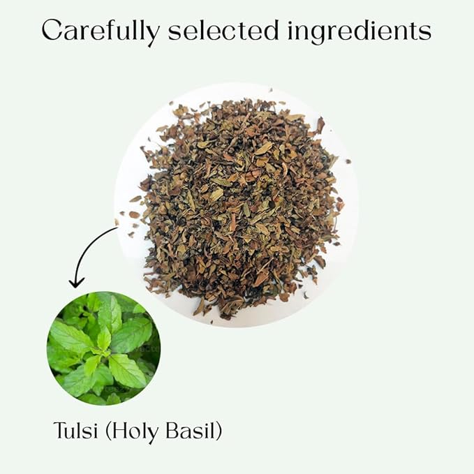 Tulsi Holy Basil Tea Bags 100 Count For Cognitive Balance & Overall Health Ayurvedic Tulsi With Antioxidants Caffeine Free Holy Basil Leaves Pyramid Herbal Tea Bags Support Digestion & Boost Immunity
