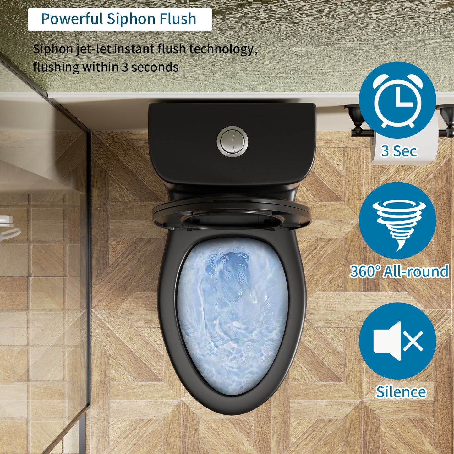 1.1/1.6 GPF Tornado Flush One-Piece Toilet with Comfort Chair Seat ADA Height...