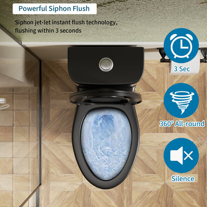 1.1/1.6 GPF Tornado Flush One-Piece Toilet with Comfort Chair Seat ADA Height...