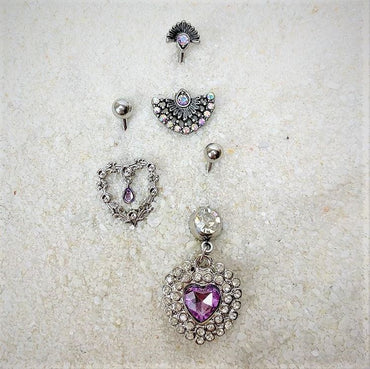 Aurora Gem Japanese Fan Double Mount Belly Ring