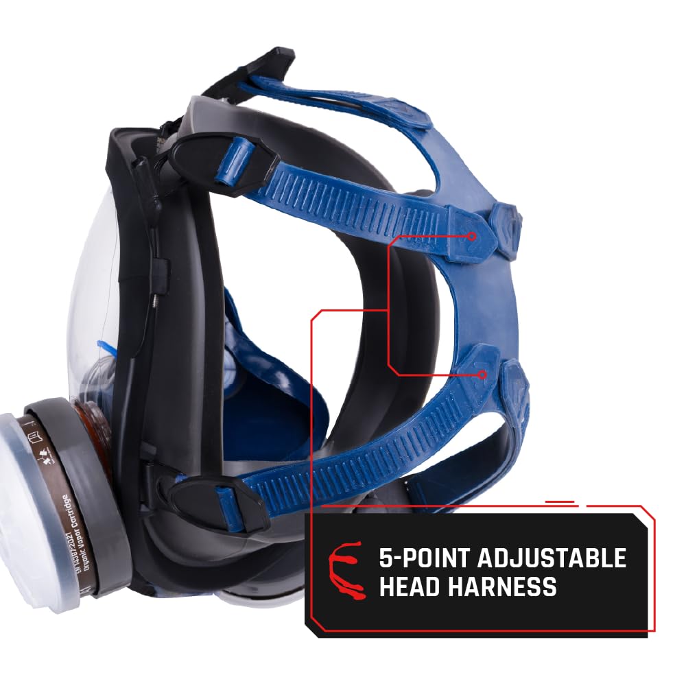 Parcil Distribution Gas Mask Survival Nuclear and Chemical Full Face Respirator - Organic Vapor & Particulate - CE Tested