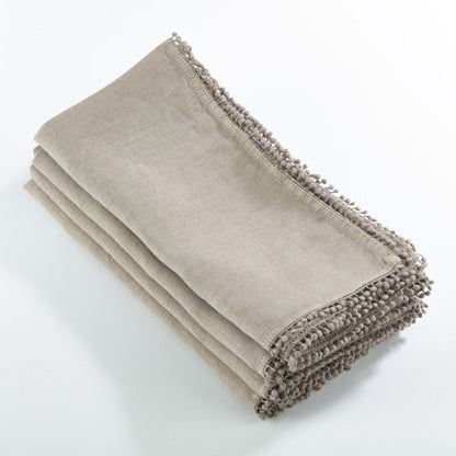 Fennco Styles Pomponin Collection Pom Pom Design 100% Linen Table Runner