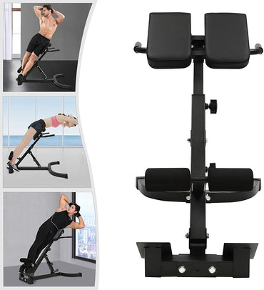 Multi-Functional Roman Chair Back Extension Machine, 8-Level Adjustable Hyperextension Bench Ab Sit Up Bench Upper and Lower Body Workout Machine Build Muscle for Gym, Home