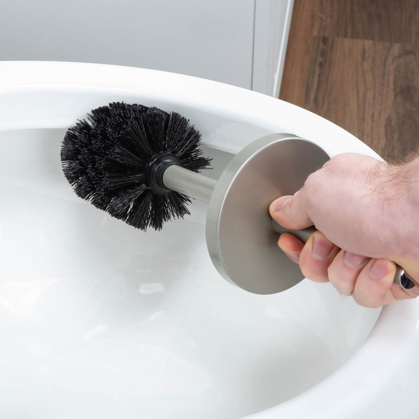 Toilet Brush and Holder (Brushed Nickel Finish)