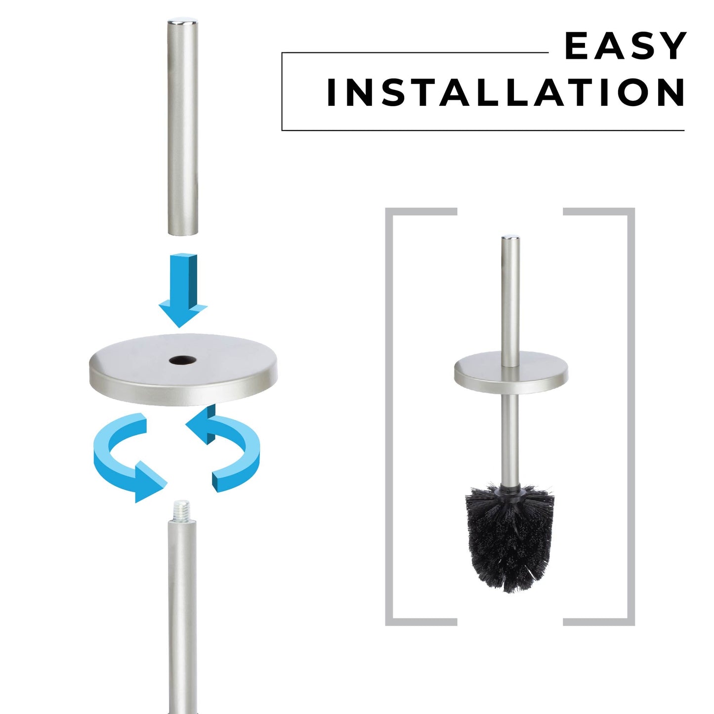 Toilet Brush and Holder (Brushed Nickel Finish)