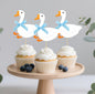 JDIYMI One Silly Goose Cupcake Topper Baby Shower Birthday Party 20pcs Blue