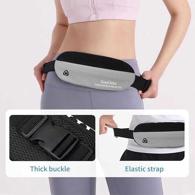 Slim Fanny Packs for Women Men,Waterproof Waist Pack with Reflective Strip Adjustable Strap,Running Belt for Sports Workout Cycling Hiking, Casual Hands-Free Wallets Phone Bag (Style 3)