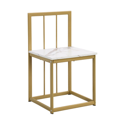 Modern 7-Piece Dining Table Set with Faux Marble Compact 55 In Kitchen Table Set for 6