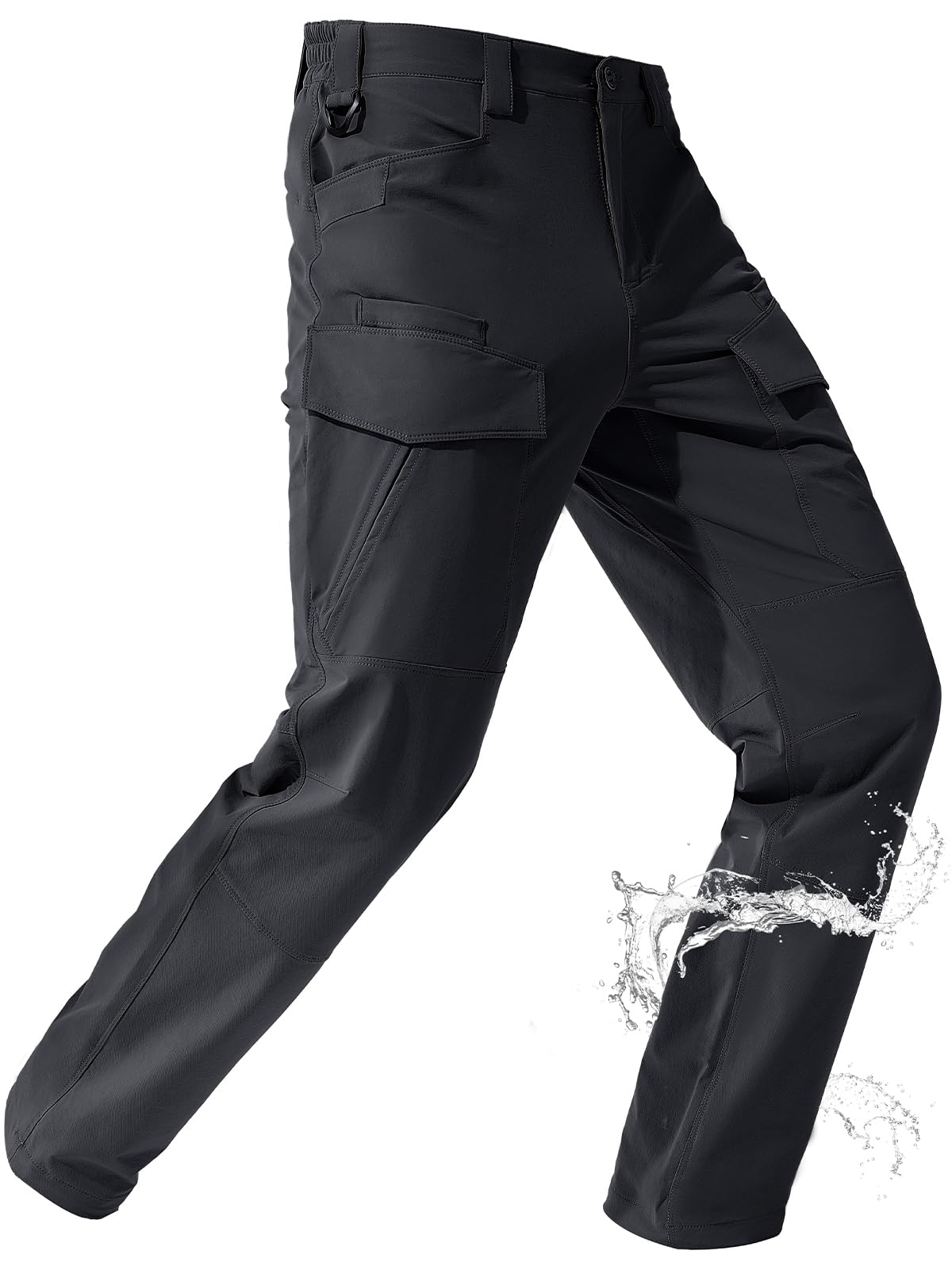 FREE SOLDIER Men's Tactical Water Repellent Ripstop Cargo Work Pants Men Hiking Nylon Spandex Trousers with 8 Pockets
