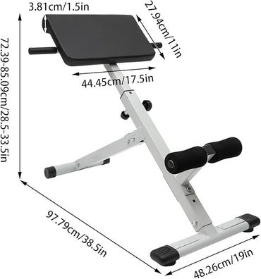 Roman Chair, Hyperextension Bench Roman Chair Adjustable Back Extension Machine Lower Back Exercise Equipment Multi-Functional Workout Bench for Home Gym Full Body Abs Glutes Core Muscles