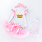 Crown Romper Puff Skirt Suit Long Sleeve Wing Romper Skirt