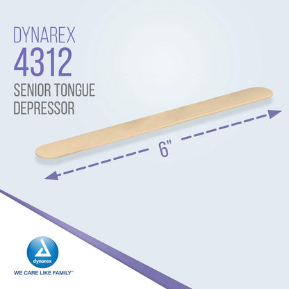 Dynarex Tongue Depressors Wood - Non-Sterile, 500ea/bx, 10bxs/cs (5000 Count)