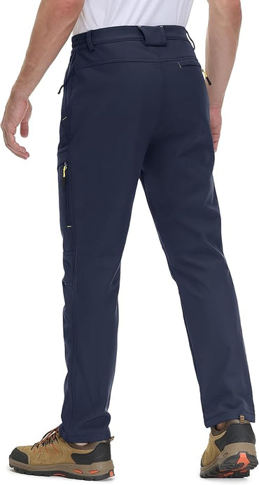 MAGCOMSEN Snow Pants for Men Water Resistant Fleece Lined 5 Zipper Pockets Winter Snowboard Hiking Insulated Ski Pants