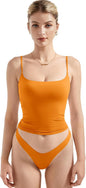 Women Square Neck Tank Top - Summer Cami with Adjustable Straps