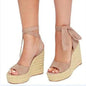 Wedge Heel Foreign Trade Plus Size Fashion Lace-up Women's Shoes Sandals