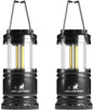 MalloMe LED Camping Lantern Flashlights 2 Pack & 4 Pack - Super Bright - 350 Lumen Portable Outdoor Lights (Black, Collapsible)