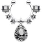Black Gem Silhouette Dangle Clip On Septum