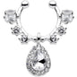 Clear Gem Silhouette Dangle Clip On Septum
